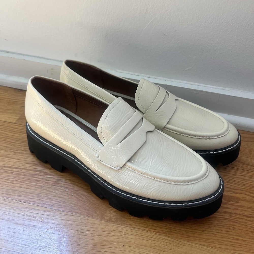 Franco Sarto Balin Chunky Lug Sole Loafers Putty Platform Penny Shoes 8M